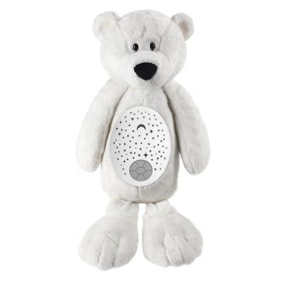 China Hot Selling Sleeping Baby Projection Soothe Toy With Light And Music Bear Plush Toy for sale