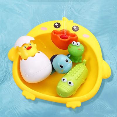 China Hot Selling Baby Shower Bath Toys For Kids Wash Face 6PCS Cute Duck GHD4 for sale