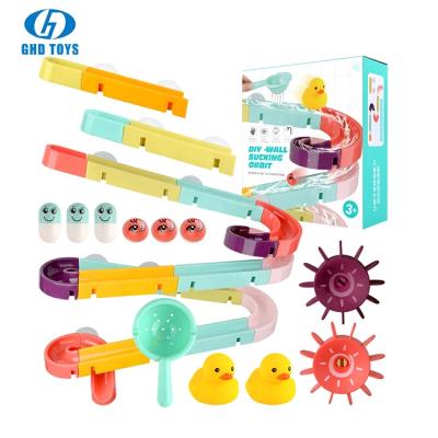 China Baby Bathroom Track Collect Game Cute Ball Spoon Sprinkling Baby Bath Toys DIY Educational Game GHD6 for sale