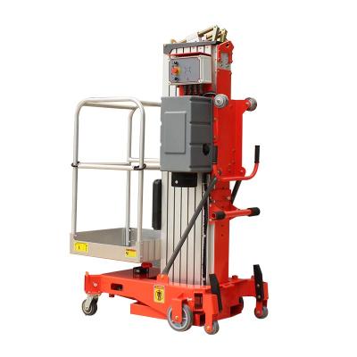 China Hotels Benyuan Hydraulic Mobile Single Mast Telescopic Lift Platform Manufacturer for sale