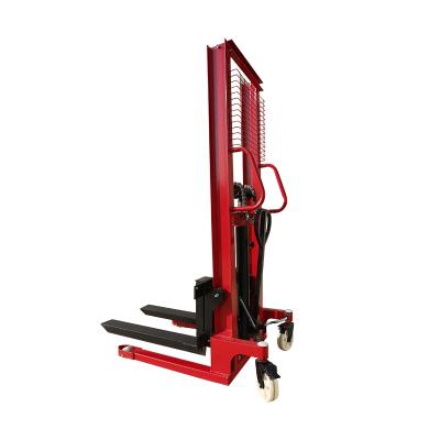 China 70-85cm 2 Ton Manual Hydraulic Stacker With Adjustable Forks For Sale for sale