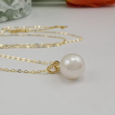 China CLASSIC Genuine Freshwater Pearl Pendant For Women Real 18K AU750 Solid Gold Natural Pearl Pendant for sale