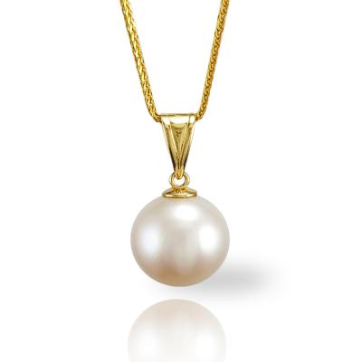 China CLASSIC Real Genuine Freshwater Pearl Pendant For Women Real 18K AU750 Solid Gold Natural Pearl Pendant for sale