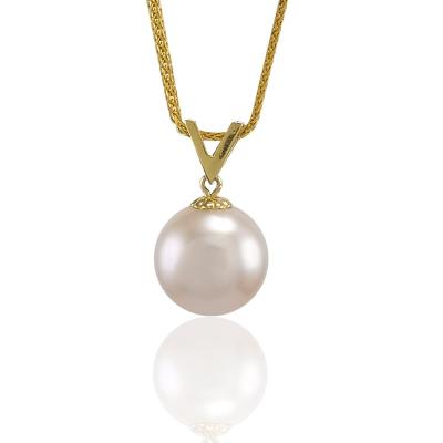 China CLASSIC Genuine Pearl Pendant Designs Real Solid Gold For Women's Natural Freshwater Real 18K AU750 Gold Pearl Pendant for sale