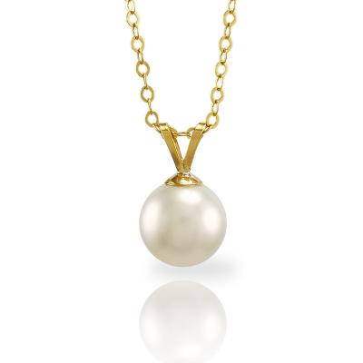 China CLASSIC Genuine Pearl Pendant Designs Real Solid Gold For Women's Natural Freshwater Real 18K AU750 Gold Pearl Pendant for sale