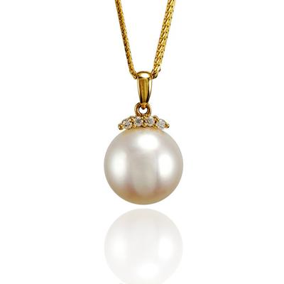 China CLASSIC Genuine Pearl Pendant For Women's Real 18K AU750 Solid Gold Natural Freshwater Pearl Pendant for sale