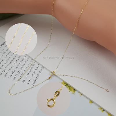 China AU750 Cross Shape Necklace O Shape Necklace CLASSIC Real Genuine Solid 18K Gold Chain Necklace Fully Gold Chain 1.0mm Width for sale