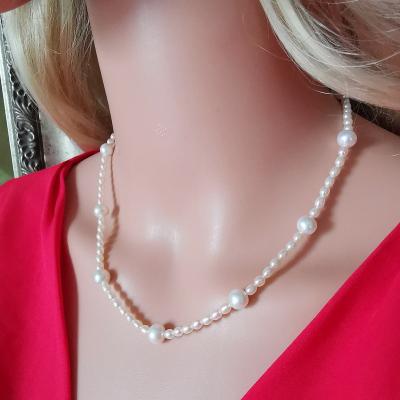 China Real Natural Pearl TRENDY Genuine Necklace Solid Gold Necklace For Women Natural Freshwater Pearl Necklace Real 14K AU585 Gold Clasp for sale