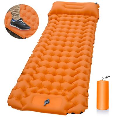 China Lightweight TPU Air Mattress Outdoor Sleep Rise Inflatable Ultralight Waterproof Nylon Camping Pad for sale