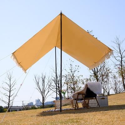 China Straight tying type outdoor camping sun shed outdoor camping tent cotton ploy waterproof awning tents family for sale