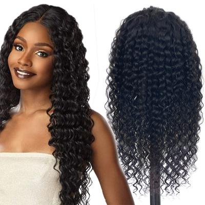 China Wholesale 10A 180% 250% Water Wave Peruvian Lace Front Human Hair Wig HD Pre Plucked Water Wave Frontal Wig For Black Women for sale