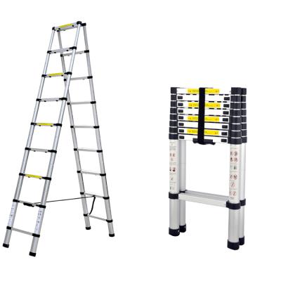 China Folding ladders folding multi-use aluminum telescopic ladder double side one type step ladder for sale