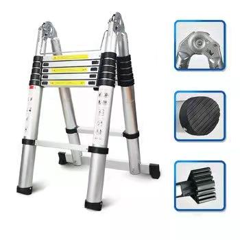 China Aluminum Folding Ladders SideFrame Shape Ladder Double Folding Telescopic Walking Telescopic Ladder zu verkaufen