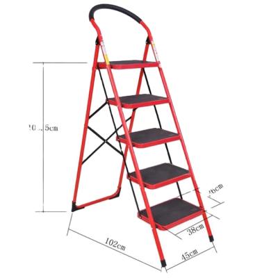 Chine Folding Ladders Household Folding 5 Step Steel With Handle Multifunctional Step Chair Ladder Safety Ladder à vendre