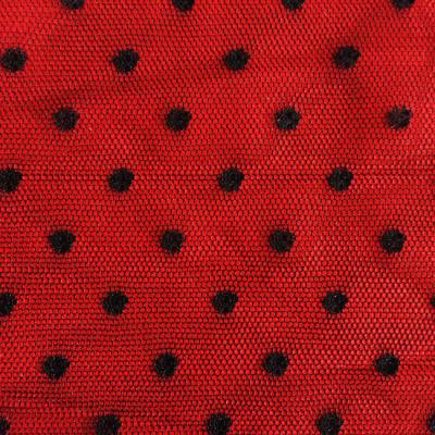 China Sueded 50d Polyester Brushed Polka Dot Fabric For Fashion Dress Garment for sale