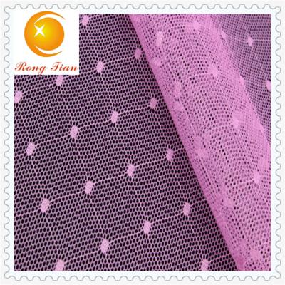 China Antistatic 100 Percent Polyester Polka Dot Tulle Fabric For Curtain for sale