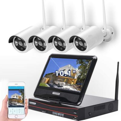 China High Quality NIGHT VISION 3MP 4CH Wifi Nvr Kit 10.1 Display Screen Monitor IP Camera Kit 2MP CCTV Wireless Wifi Camera System CCTV System thumb lcd for sale