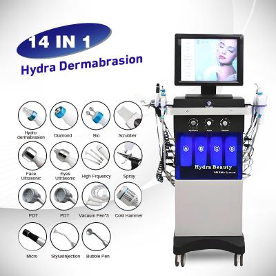 China STANDING TUV CE Oxygen Jet Spray Gun Aqua Peel Blackhead Remover Hydro Hydra Dermabrasion Facial Care Machine for sale