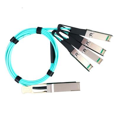 China FTTX QSFP-4SFP25G-CU2M Compatible 100G QSFP28 to 4x25G SFP28 Passive Attach Copper Breakout Transceiver AOC Direct Cable for sale