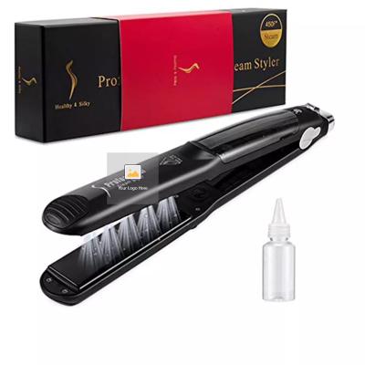 China Steam Hair Straightener Private Label Steam Work Steampod Electric Ceramic Flat Iron Tourmaline Hair Straightener Hot Steam for sale