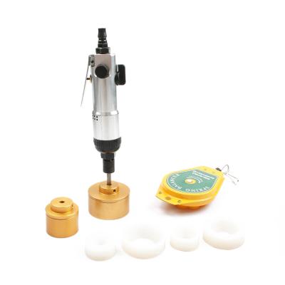 China PC01 Beverage Merchant Prices Portable Pneumatic Jar Cream Bottle Hand Held Screw Oil Capping Machine With Spring Balance for sale