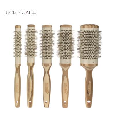 China Fashion Professional Natural Bamboo Thermal Brush For Hair Section Bamboo Hair Brush for sale