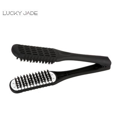 China Boar Professional Double Side Bristle Brush Fashion Duct Hair Brush Plastic Duct Brush for sale