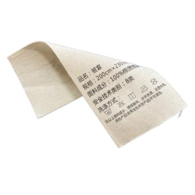 China Fashion Washable Design Custom Printed Care Label For Clothing Solft Cotton Wash Printed Garment Label Tag for sale