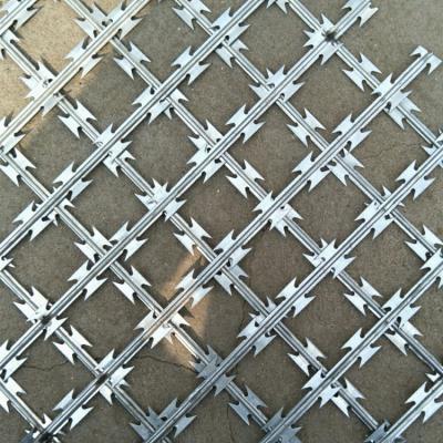 China BTO-22 Galvanized Razor Barbed Wire Mesh Fence / Welded Razor Mesh Fence For Protection for sale