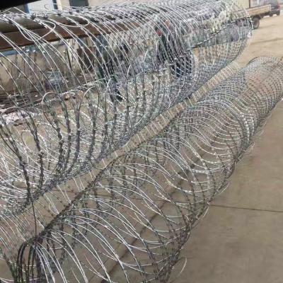 China High Galvanized Razor Wire Fences BTO22 Type Triples Iron Wire Coils Reusable for sale