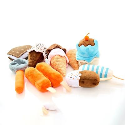 China Plush Fabric With PP Fiber Filling Asweets 2022 Pretend Play Game Toys Play Home Plush Ice Cream Treats Set for sale