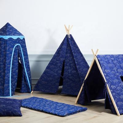 China Glow In The Dark Asweets Kids Glow In The Dark Dinosaur Cushion Sleeping Bag Pop Up Teepee Game Toy Tent for sale