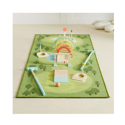 China Asweets Multi Color Indoor Home Game Wooden Mini Golf Toy Set For Kids for sale