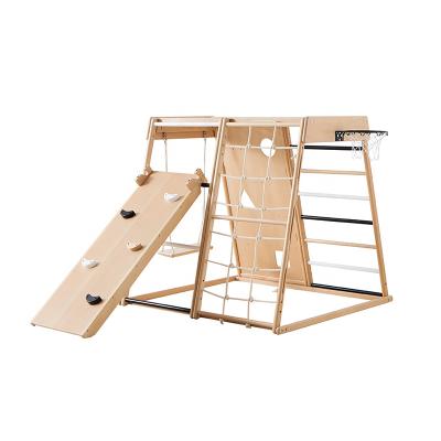 China 2022 Indoor Outdoor Wooden Children's Furniture Climbing Activity Climbing Frame Multifunctional Beech Net for Children for sale