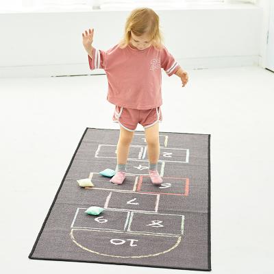 China Polyester Factory Wholesale Hip Hopscotch Game Mat Child Hopscotch Game Mat Machine Wash For Kids for sale