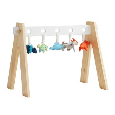 China Factory Supply Soft Baby Wooden Activity Baby Play Gym with Soft Rattle for sale