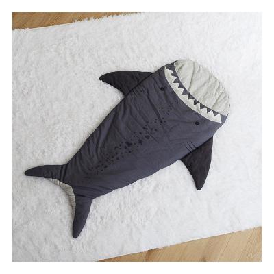 China Asweets 1030302910 Indoor Outdoor Cotton 100% Dark Gray Shark Sleeping Bag For Kids for sale