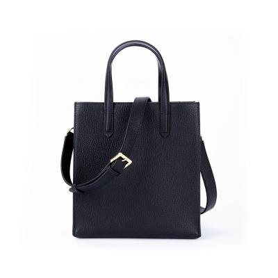 China Casual Handbag Small Tote Bag For Women Logo Simple Style Genuine Leather PORTABLE Simple Black Detachable Handle Crossbody Shoulder Bag for sale