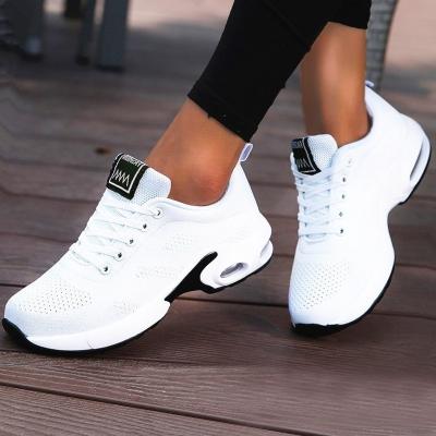 China Cushioning Fashion Women Lightweight Sneakers Running Air Cushion Lace Up Outdoor Sports Mesh Comfort Running Shoes Breathable for sale