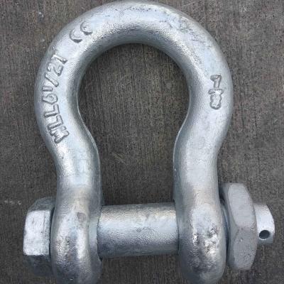 China Offshore Boat Hot Dip Galvanized American Standard Bolt Bow Type Anchor Shack G2130 for sale