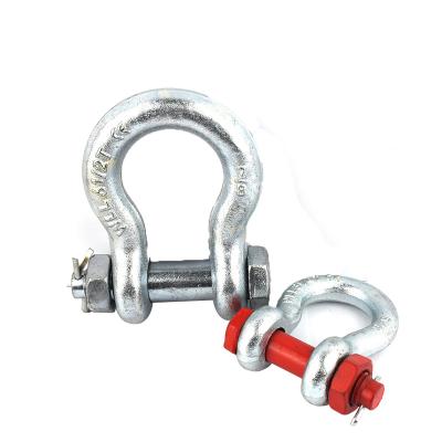 China Ship Offshore Us G2130 Galvanized Bow Type Safety Bolt Shackle For Hoisting for sale