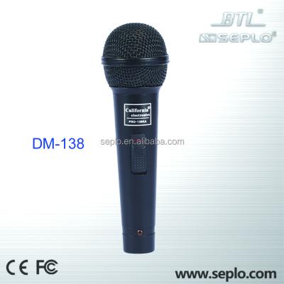 China DM-138 PORTABLE microphone, karaoke microphone, wire dynamic microphone for band for sale