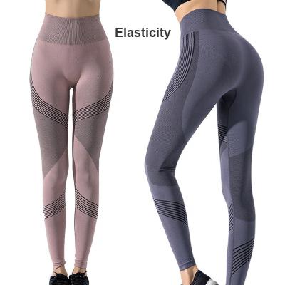 China Women 2021 Seamless Breathable Custom Elasticity Compression Printed Fitness Plus High Waist Woman Yoga Pants Gaiters Butt Pusher for sale