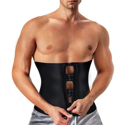 China Fat Burner Logo Men Waist Trainer Weight Loss Antibacterial Custom Fitness Sweat Trimmer Neoprene Corset 3 Hook Waist Trainer for sale