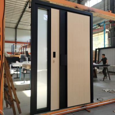 China Customized Aluminum Garden Gate Wind Pressure Aluminium Pivot Front Doors for sale