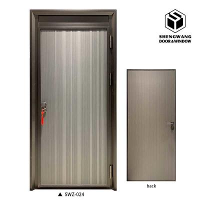 China Swig Left Stainless Steel Outswing Metal Door Brown Swinging Fire Doors for sale