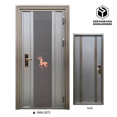 China Customized Size Hotel Swinging Stainless Steel Door Heat Transfer Print Metal Louver Doors for sale