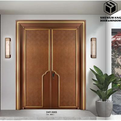 China Brown Water Penetration Resistance Copper Door Villa Front Door Aesthetic for sale