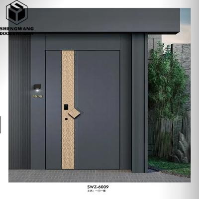 China Gray Bedroom Aluminum Entrance Door Residential Aluminium Front Doors For Homes for sale