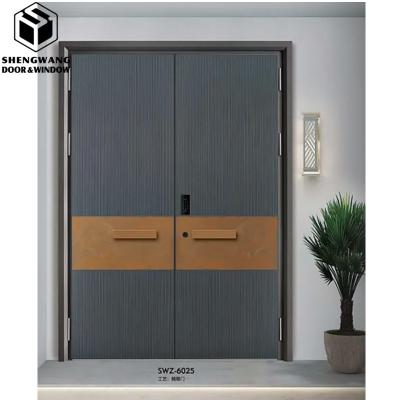 China Hotel Aluminum Entrance Door Scratch Resistant Aesthetics Aluminum Exterior Doors for sale